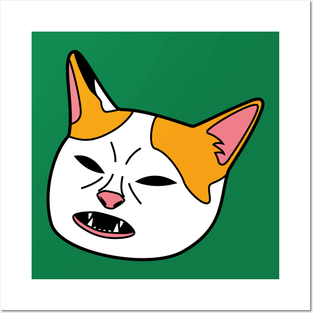 Cat No Banana Meme Face Wall Art by Sashen